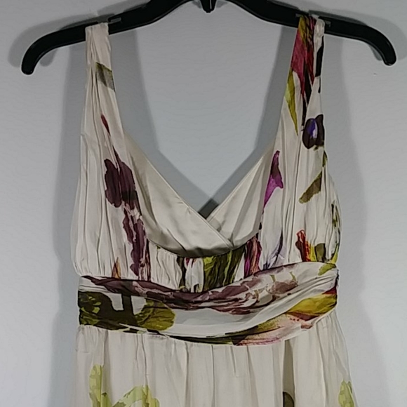 Zara Woman Cream/ floral maxi slvless dress Sz S - Picture 5 of 8